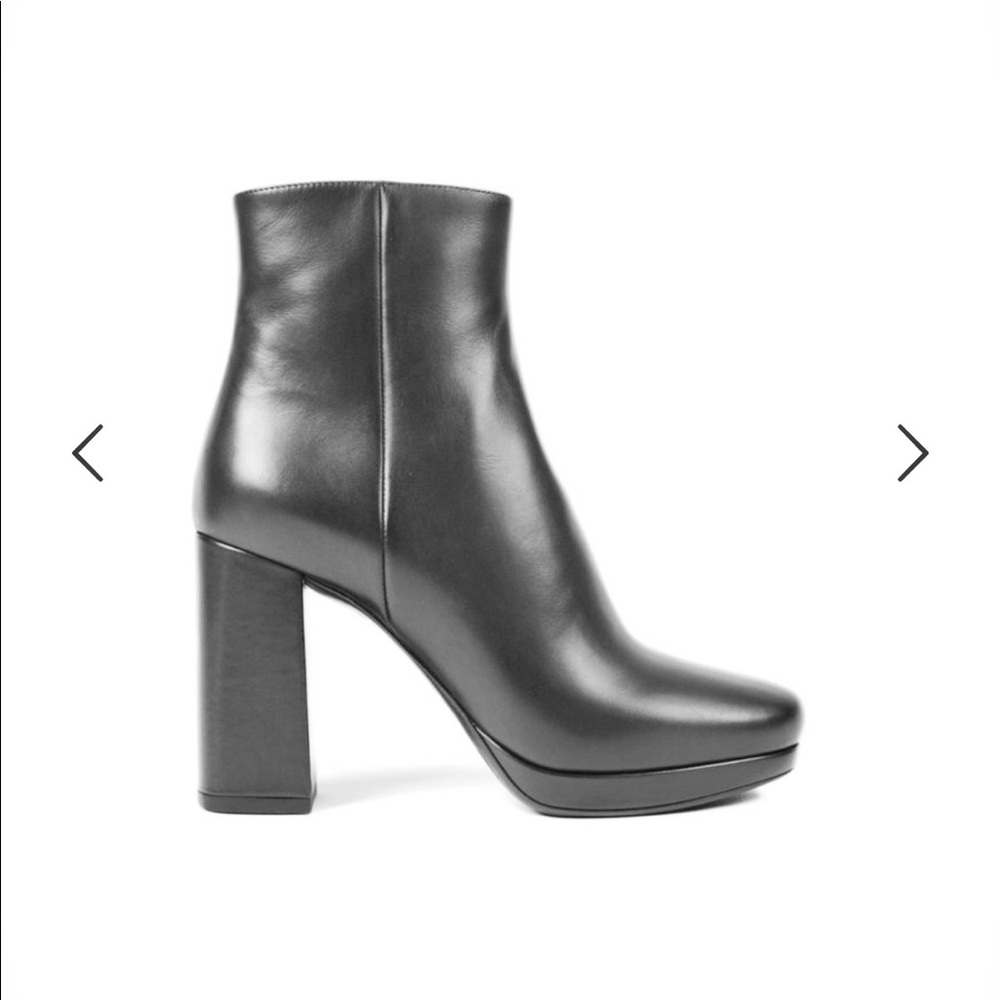 PRADA HEELED LEATHER ANKLE BOOTS